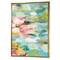 Designart - Handpainted Abstract Flowers in Blue and Pink - Cabin & Lodge Canvas in Gold Frame